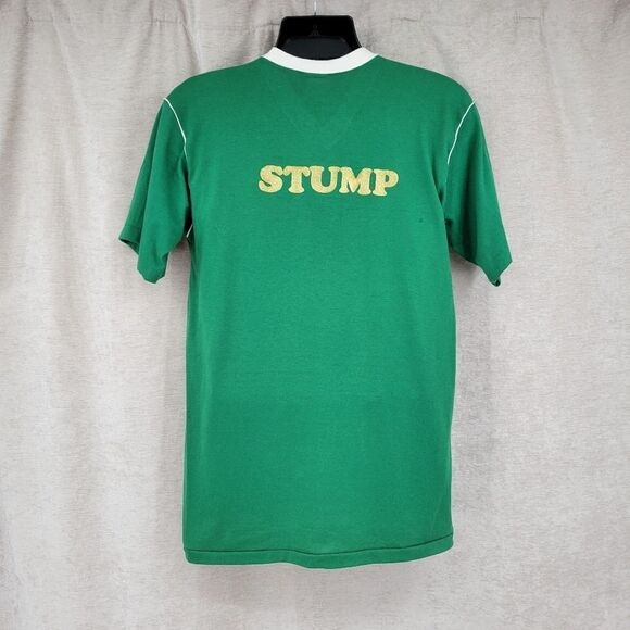 70s Single Stitch Green White Baseball Vneck Tee The Emerald City Oz Band Soccer - Picture 7 of 9